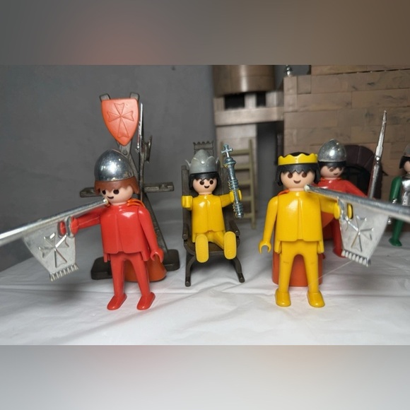 1974 1977 Geobra Playmobil System Medieval Castle Figures Horses Lot - Picture 4 of 12